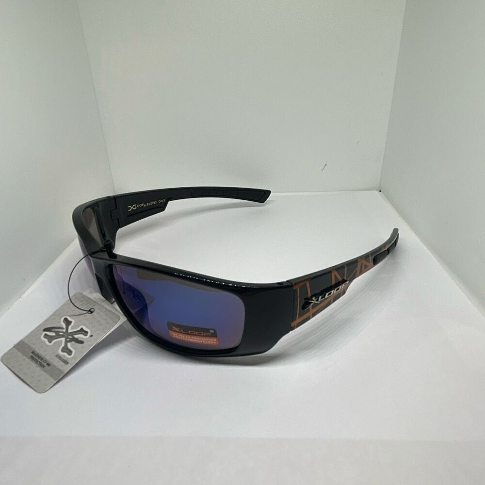 X-Loop Wrap Around Sunglasses Mirrored Lens UV400 Protection